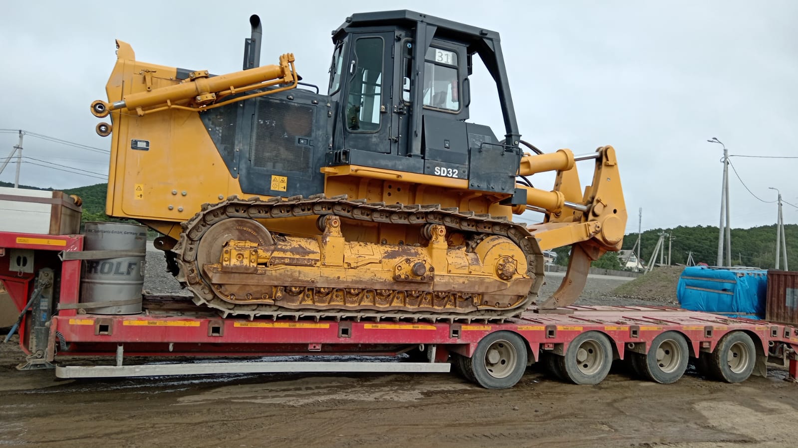 Перевозка бульдозера SHANTUI SD32 из Хабаровского края в Новгородскую область