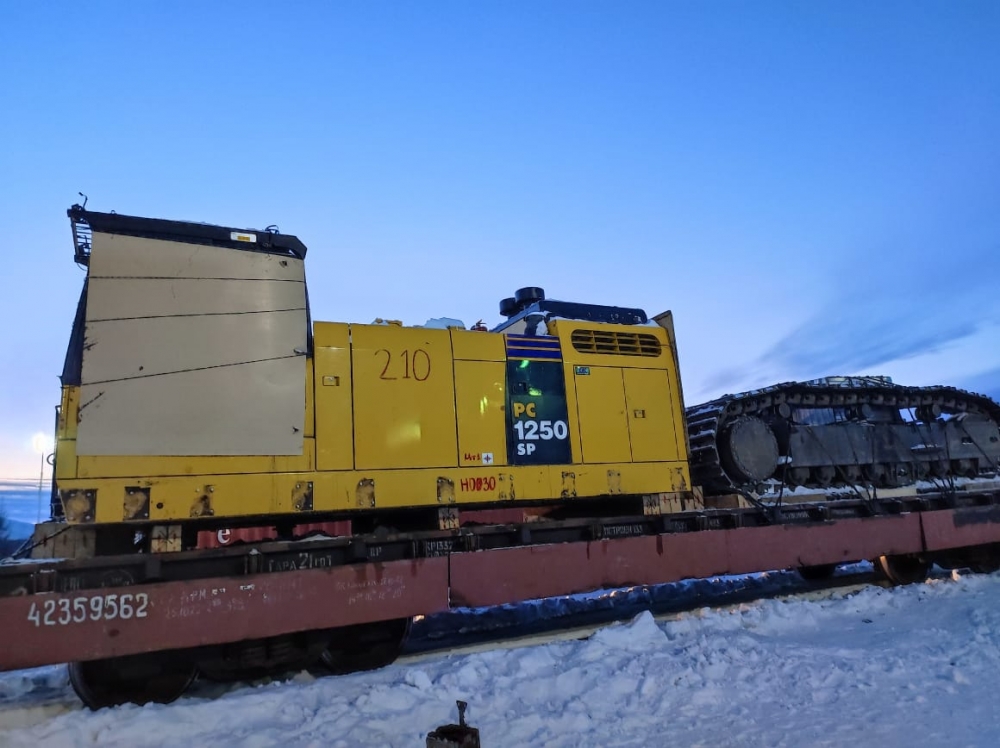 Перевозка экскаватора Komatsu PC1250 из Якутии до Новой Чары